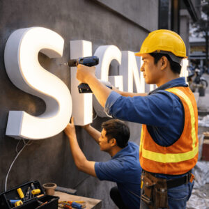 Thi công chữ nổi quảng cáo