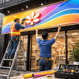 Thi công quảng cáo mặt tiền cửa hàng